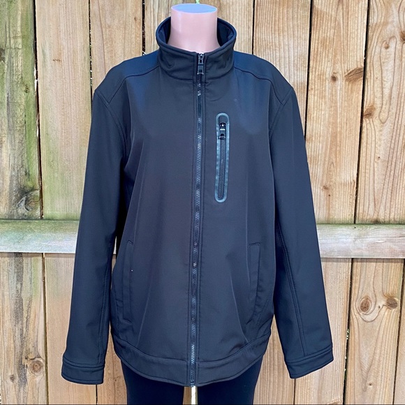 Nautica Softshell Zip Front Black Jacket EUC - Picture 5 of 13